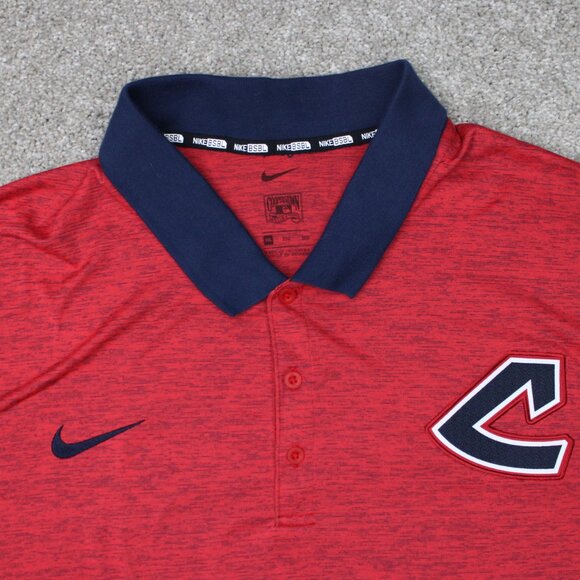 Nike Cleveland Guardians Polo Shirt Mens 3XL XXL Red Cooperstown Collection S/S - Picture 5 of 14